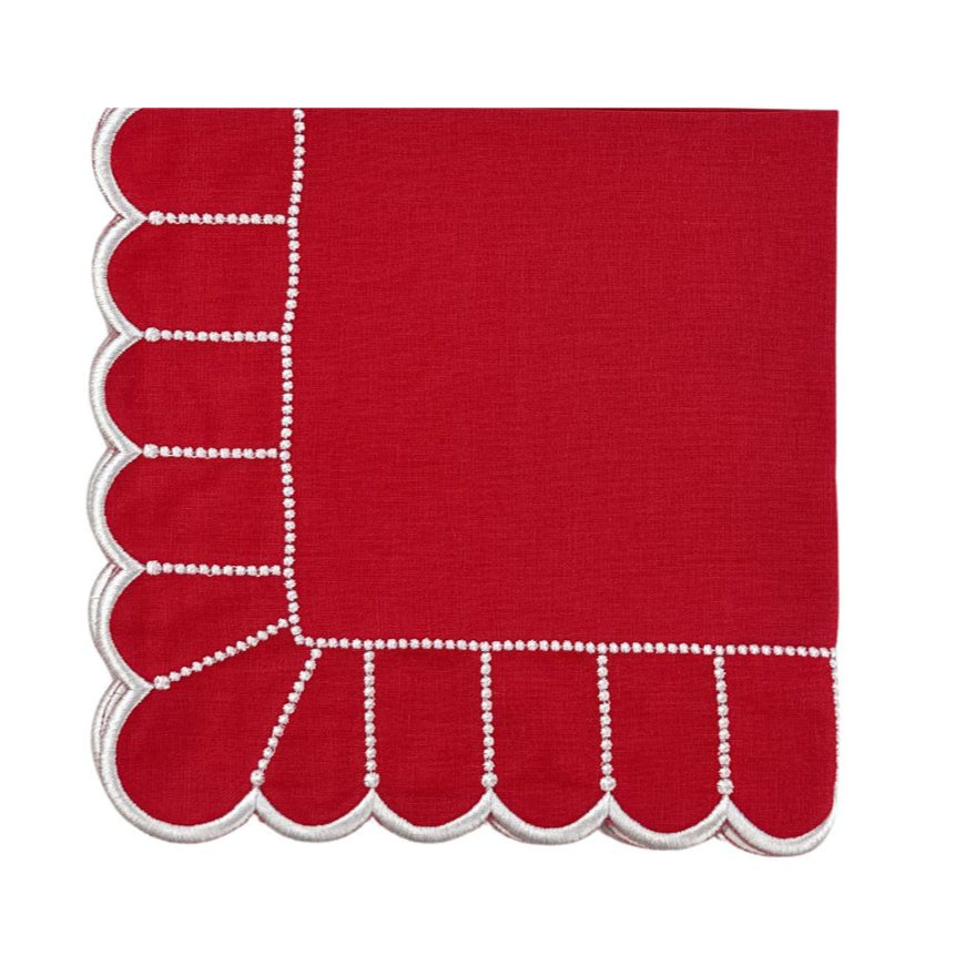 Pippa Napkin, Red & White, Set of 4