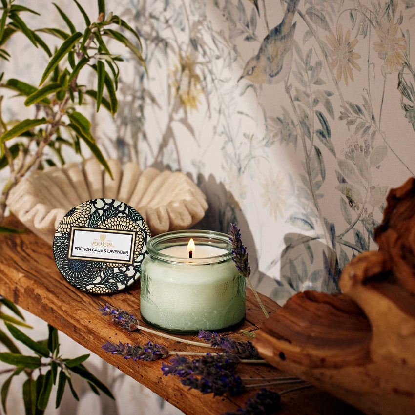 Voluspa French Cade Lavender Small Glass Jar Candle