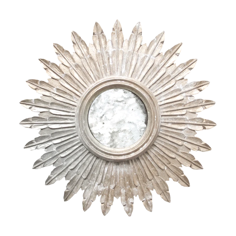 Worlds Away Santo Mirror, Silver Leaf