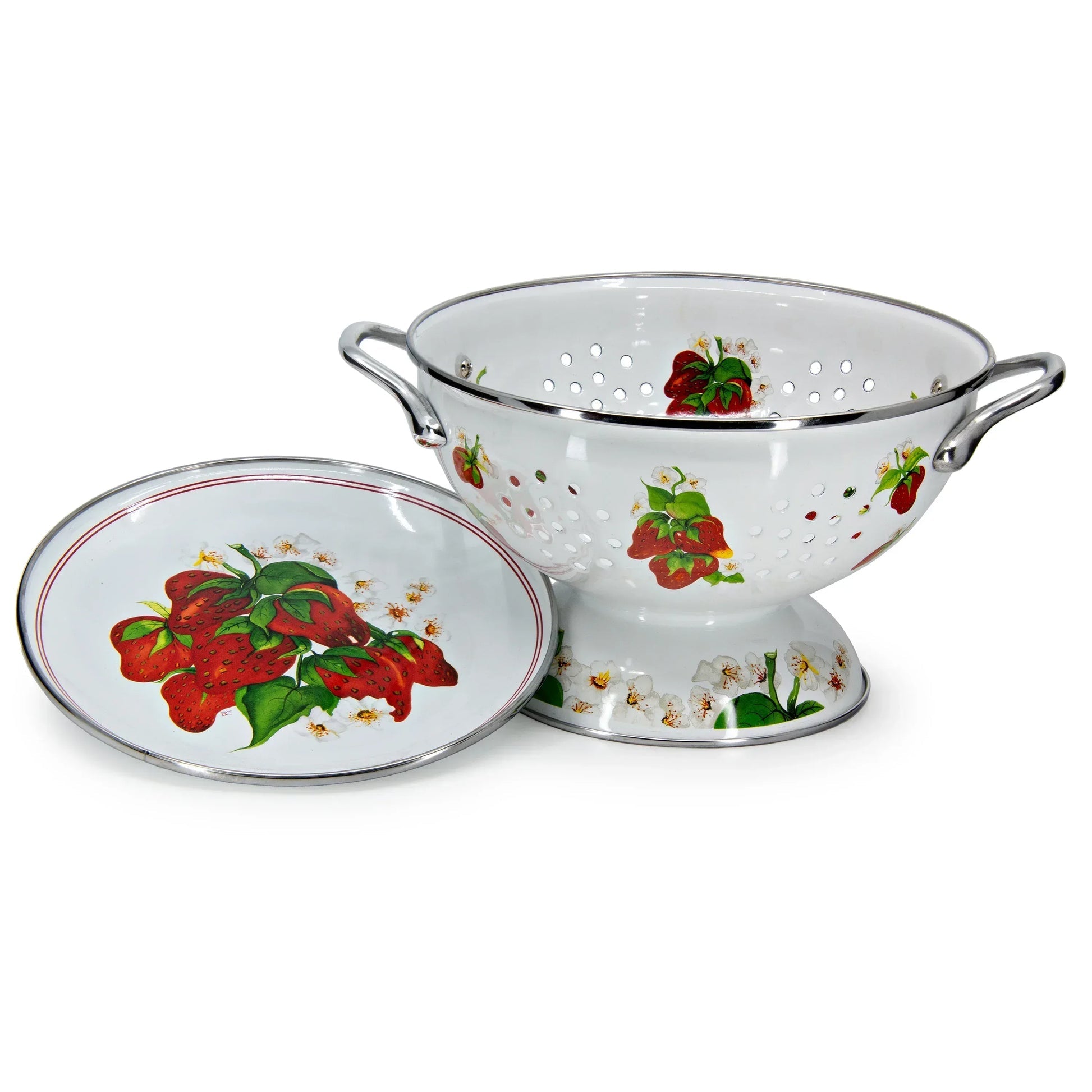 Golden Rabbit Enamelware Strawberry Colander Set