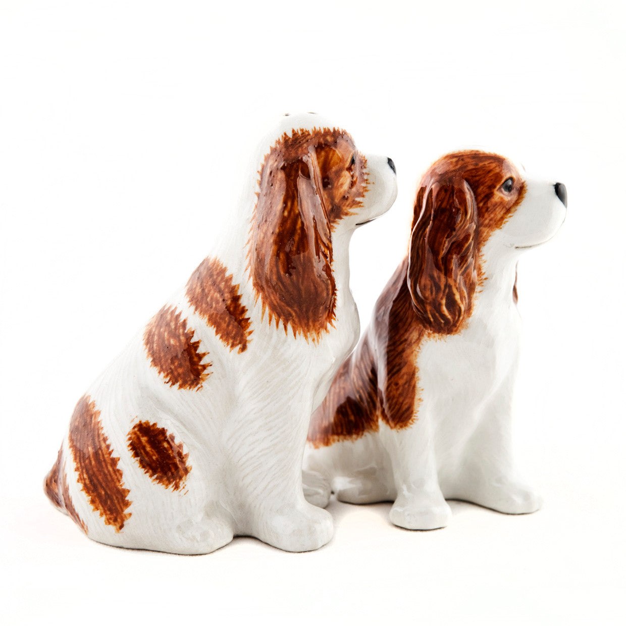 Quail Ceramics Cavalier King Charles Spaniel Blenheim Salt & Pepper Set