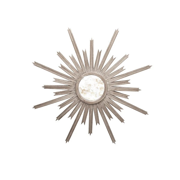Worlds Away Starlata Mirror, Silver Leaf