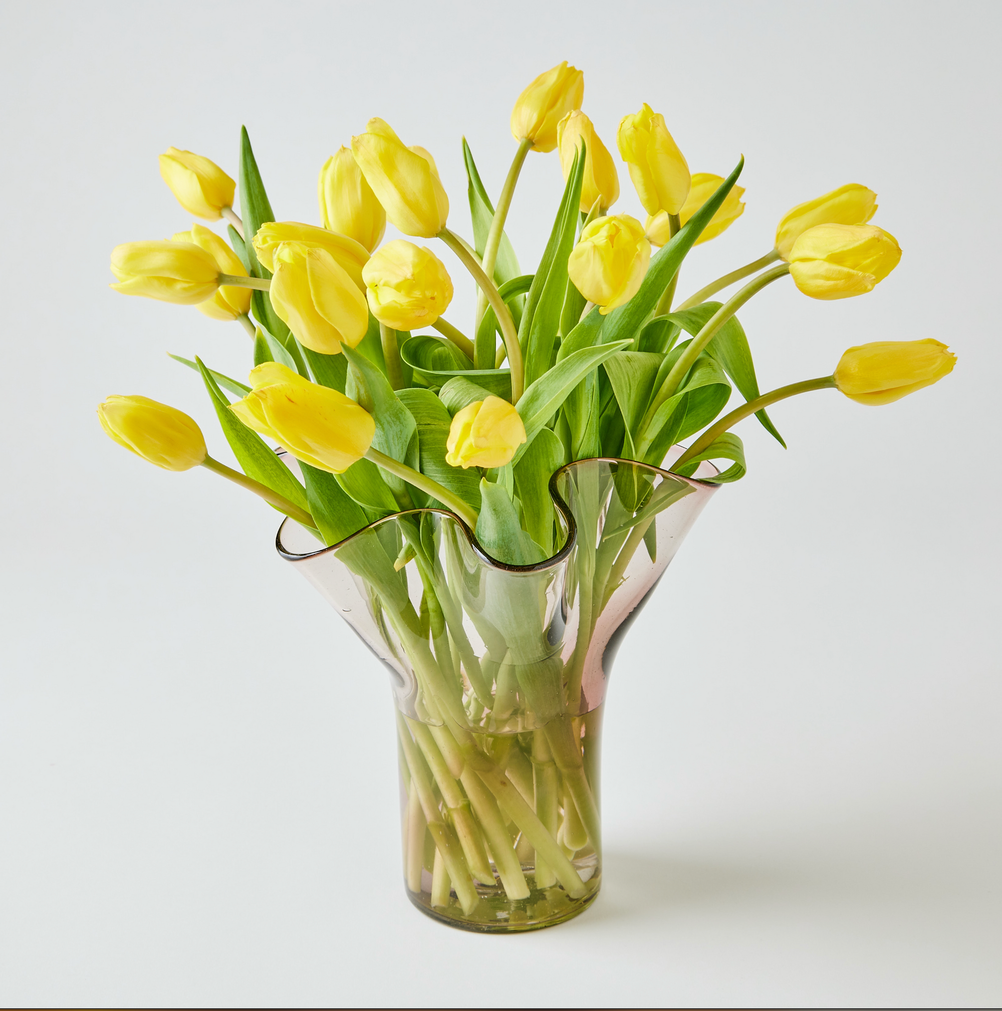 Lettuce Leaf Vase, Smokey Amethyst
