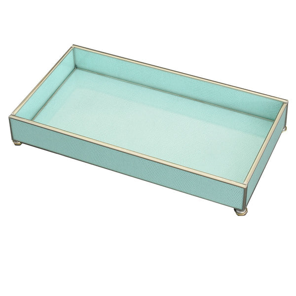 Glass Valet Tray, Sea Foam Faux Skin