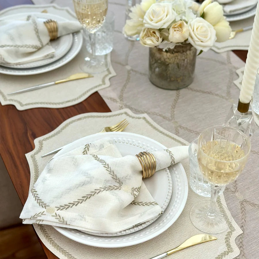 Regent Metallic 90" Runner, Tan