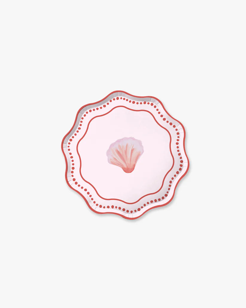 Sirena Duet Hors d'Oeuvres Paper Plate Set, Opaline