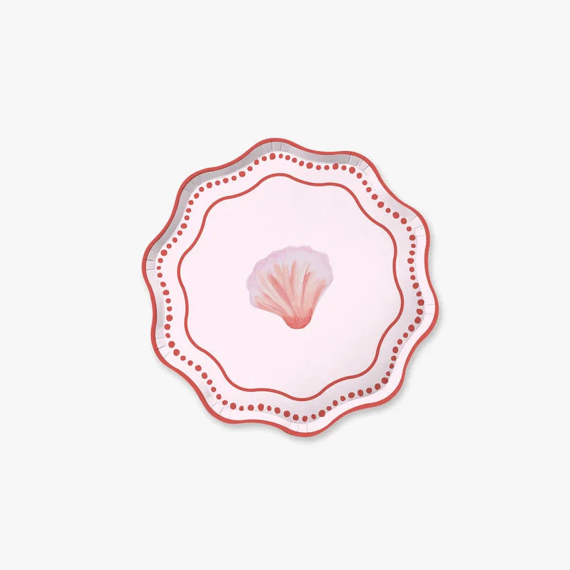 Sirena Duet Hors d'Oeuvres Paper Plate Set, Opaline