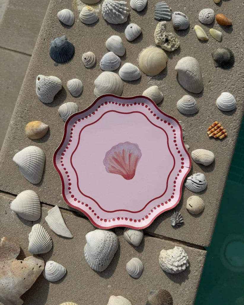 Sirena Duet Hors d'Oeuvres Paper Plate Set, Opaline