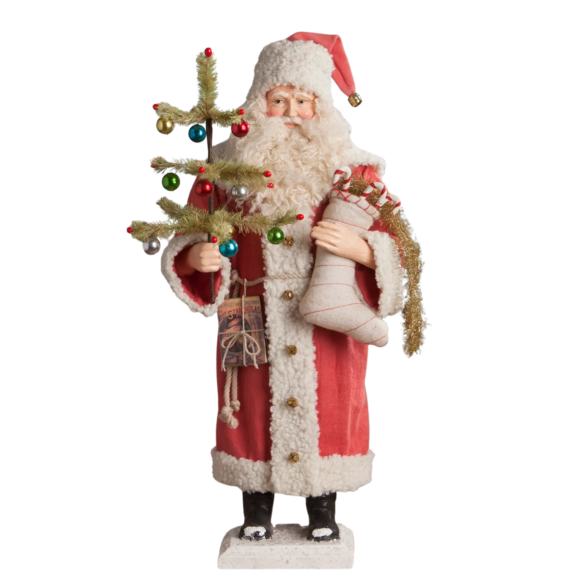 Nostalgic Santa Holding Stocking