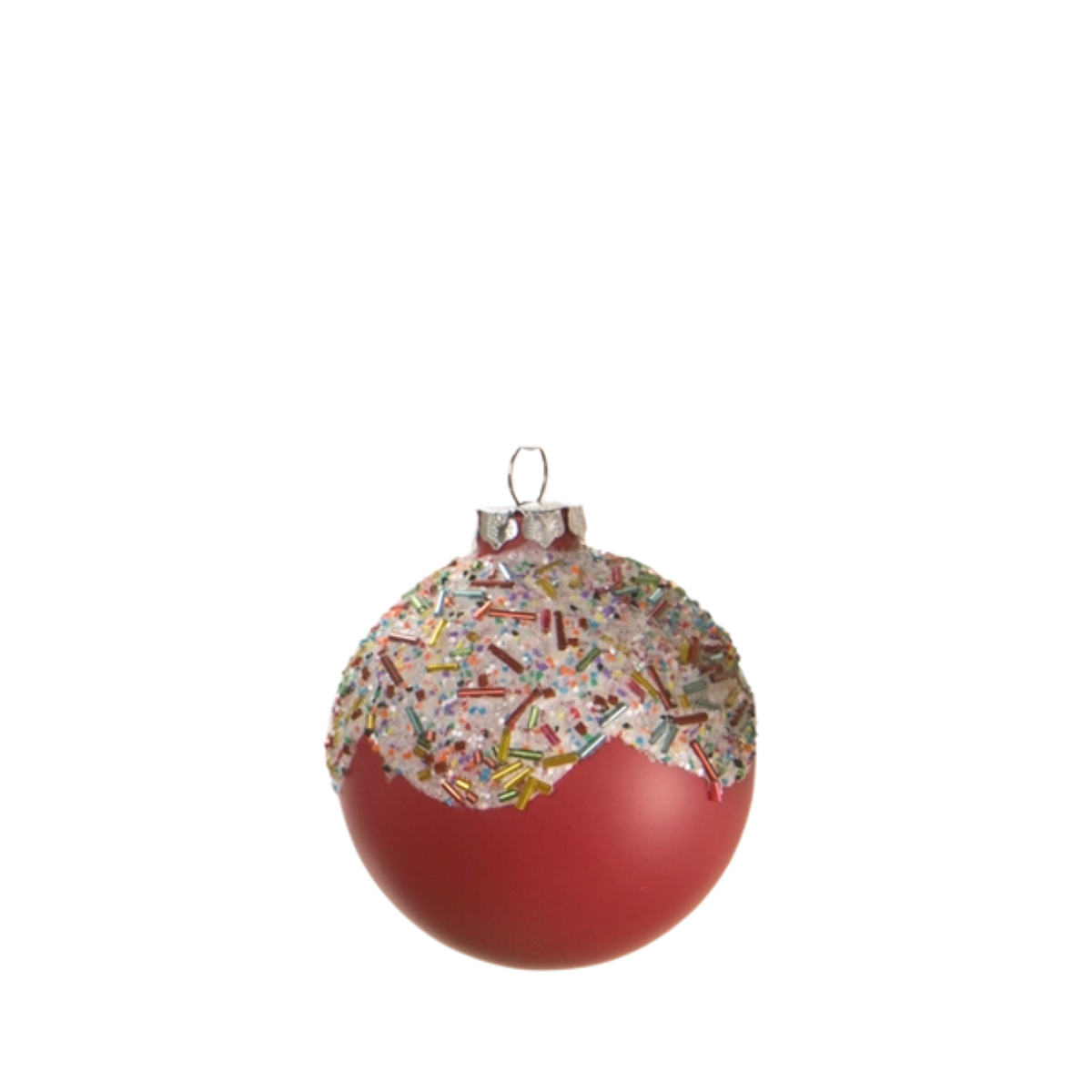 Cupcakes Glass Ornament, Berry