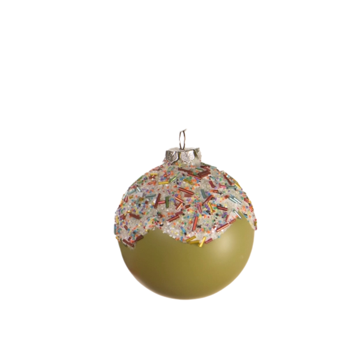 Cupcakes Glass Ornament, Lime