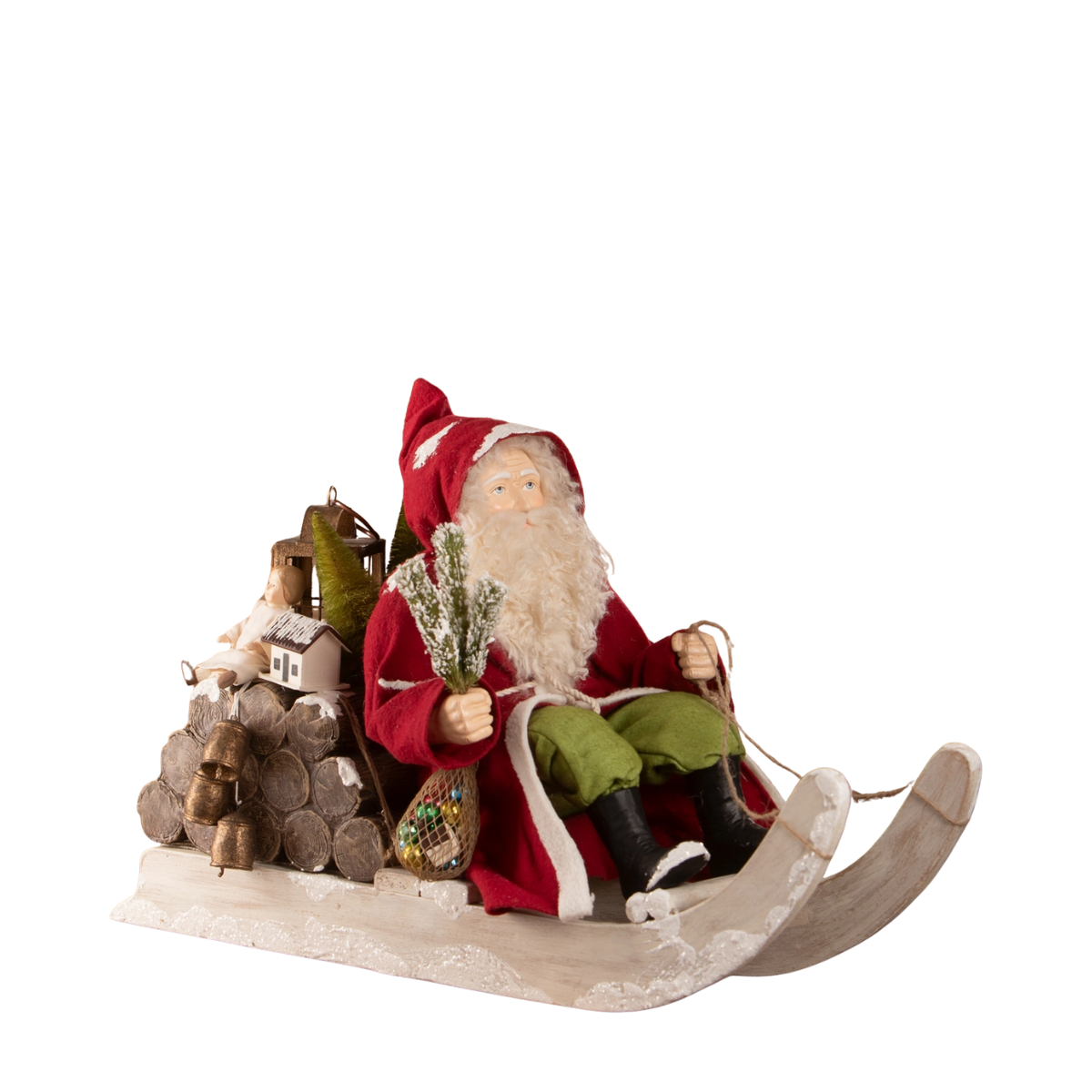 Santa On Log Sled