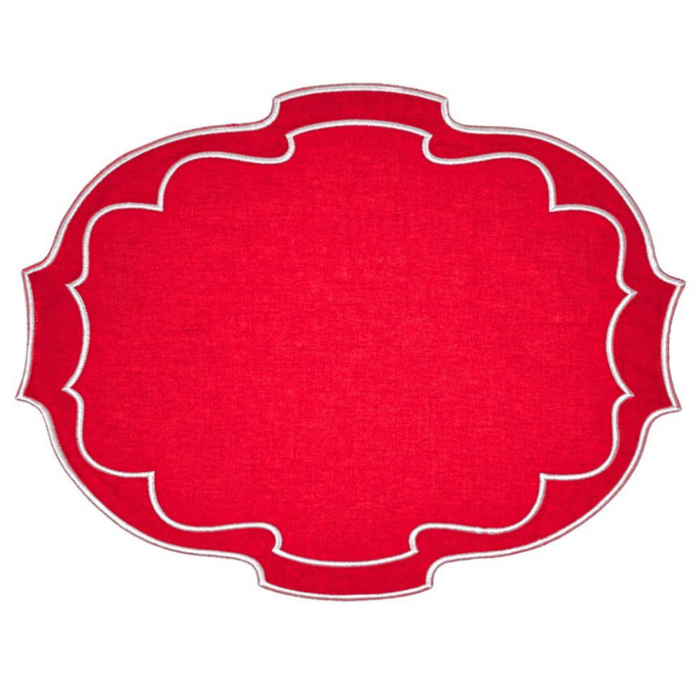Belle Placemats, Red, Set of 4