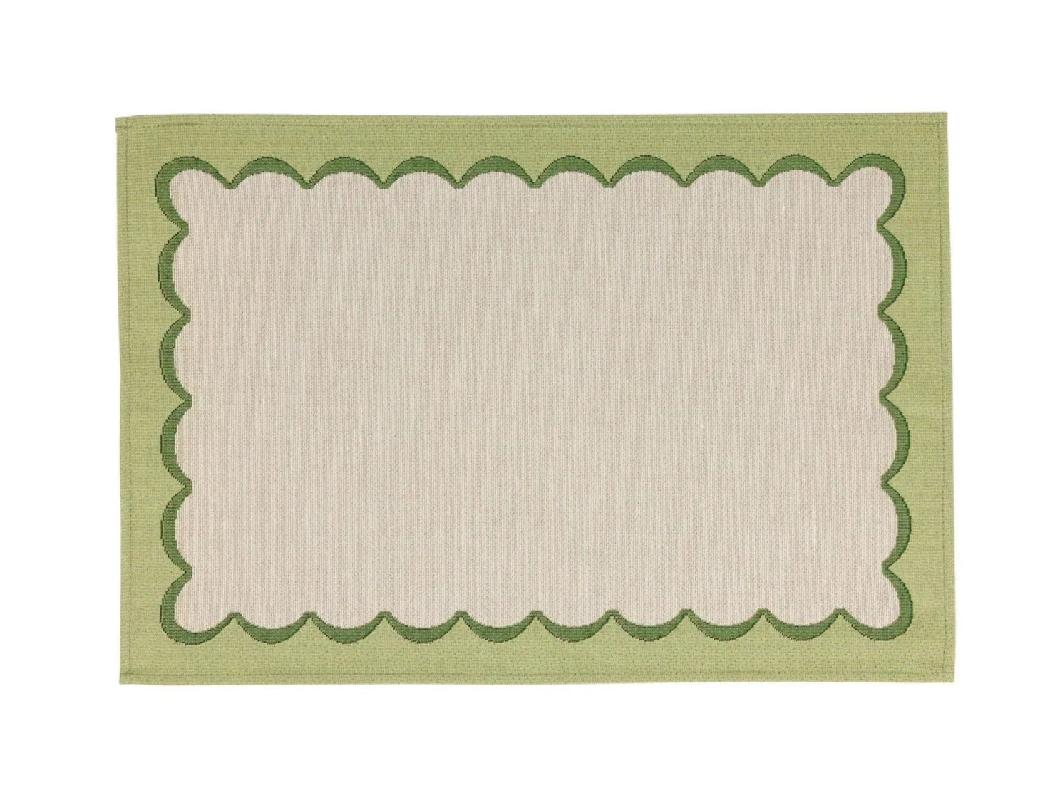 Vietri Tavola Green Scalloped Placemats, Set of 4