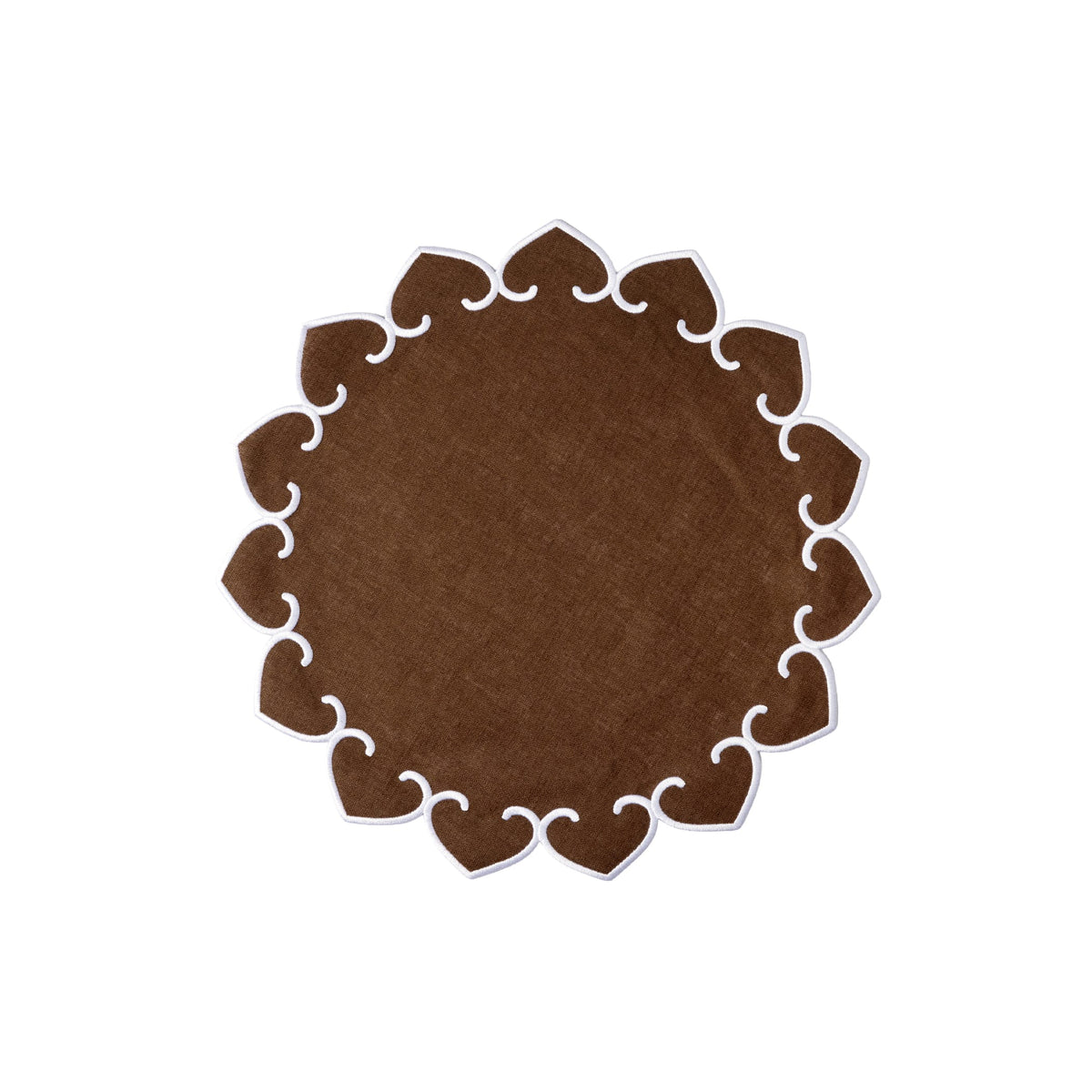 Vietri Tessuti Brown Round Placemats, Set of 4