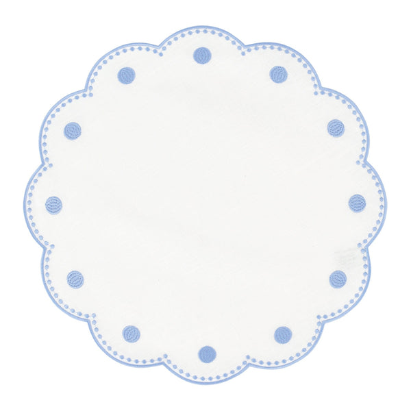 Vietri Tessuti White & Cornflower Placemats, Set of 4