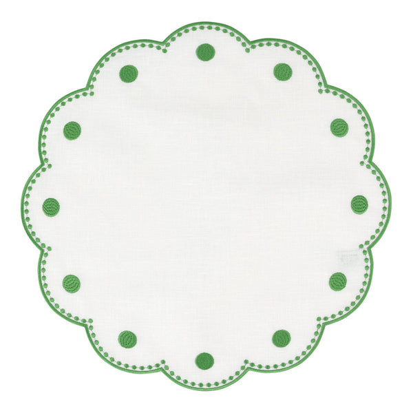 Vietri Tessuti White & Green Placemats, Set of 4