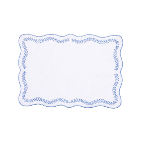 Vietri Tessuti White & Cornflower Placemats, Set of 4