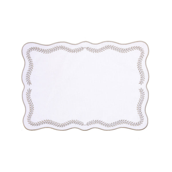 Vietri Tessuti White & Natural Placemats, Set of 4