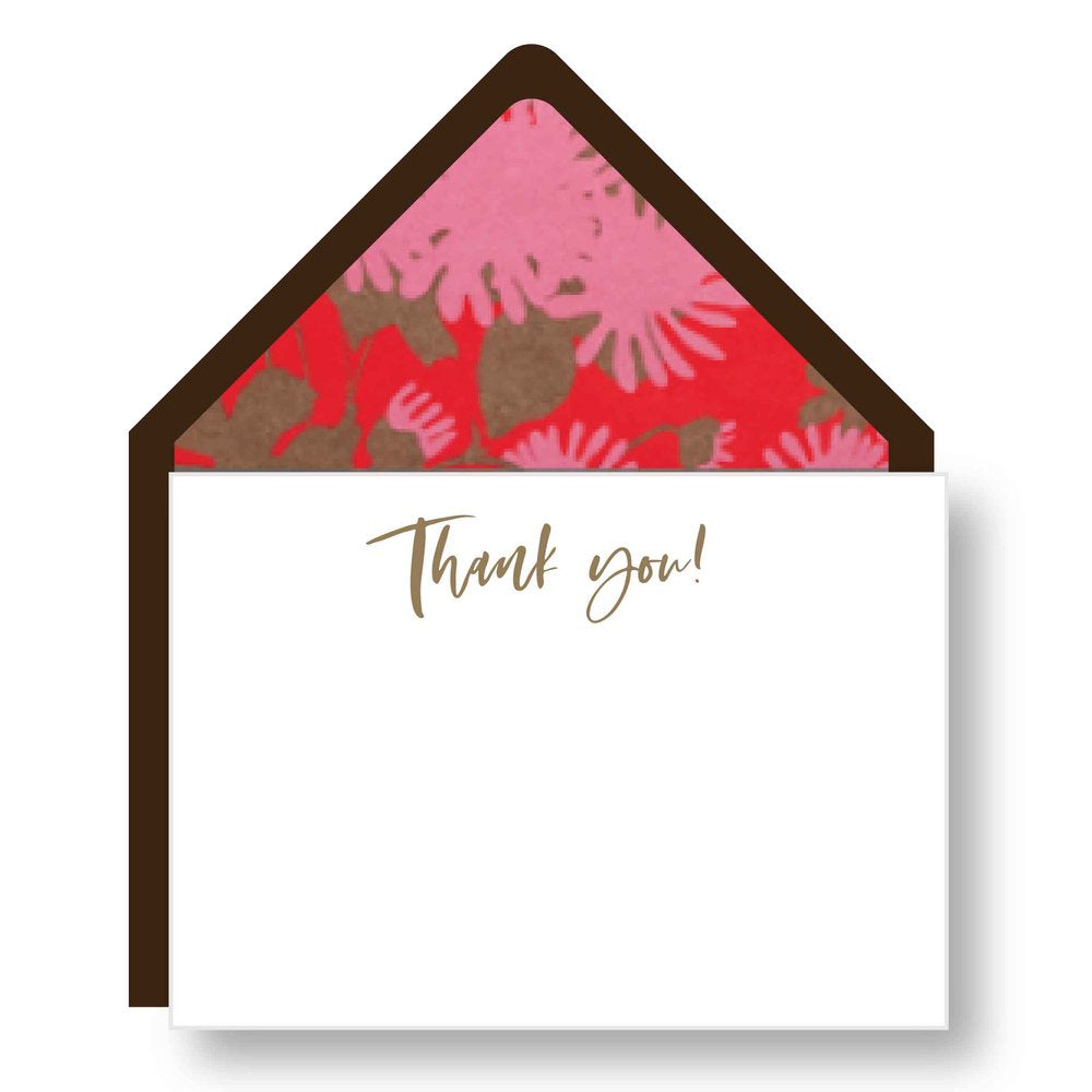 Letterpress Thank You Notes, Box of 6