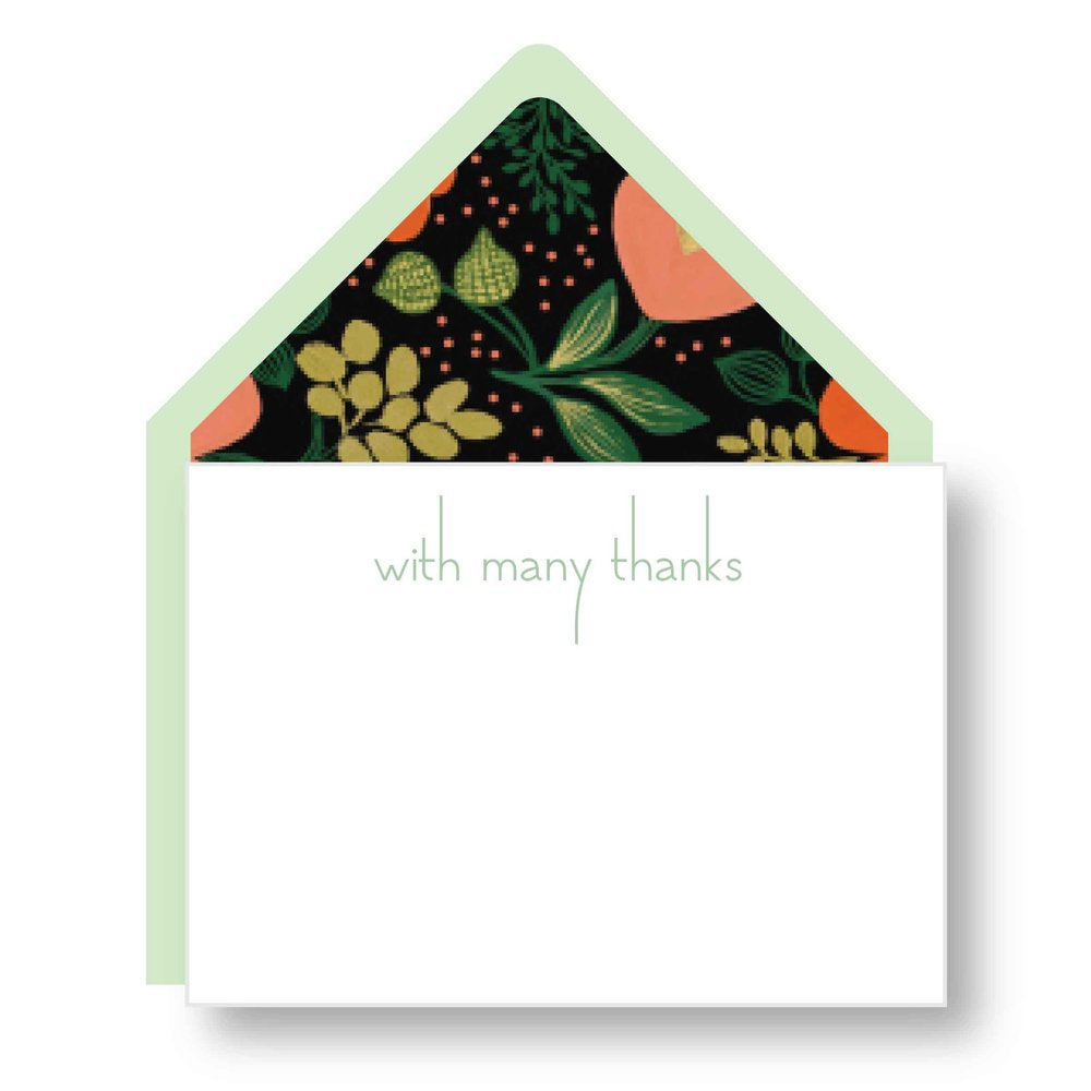 Letterpress Thank You Notes, Box of 6