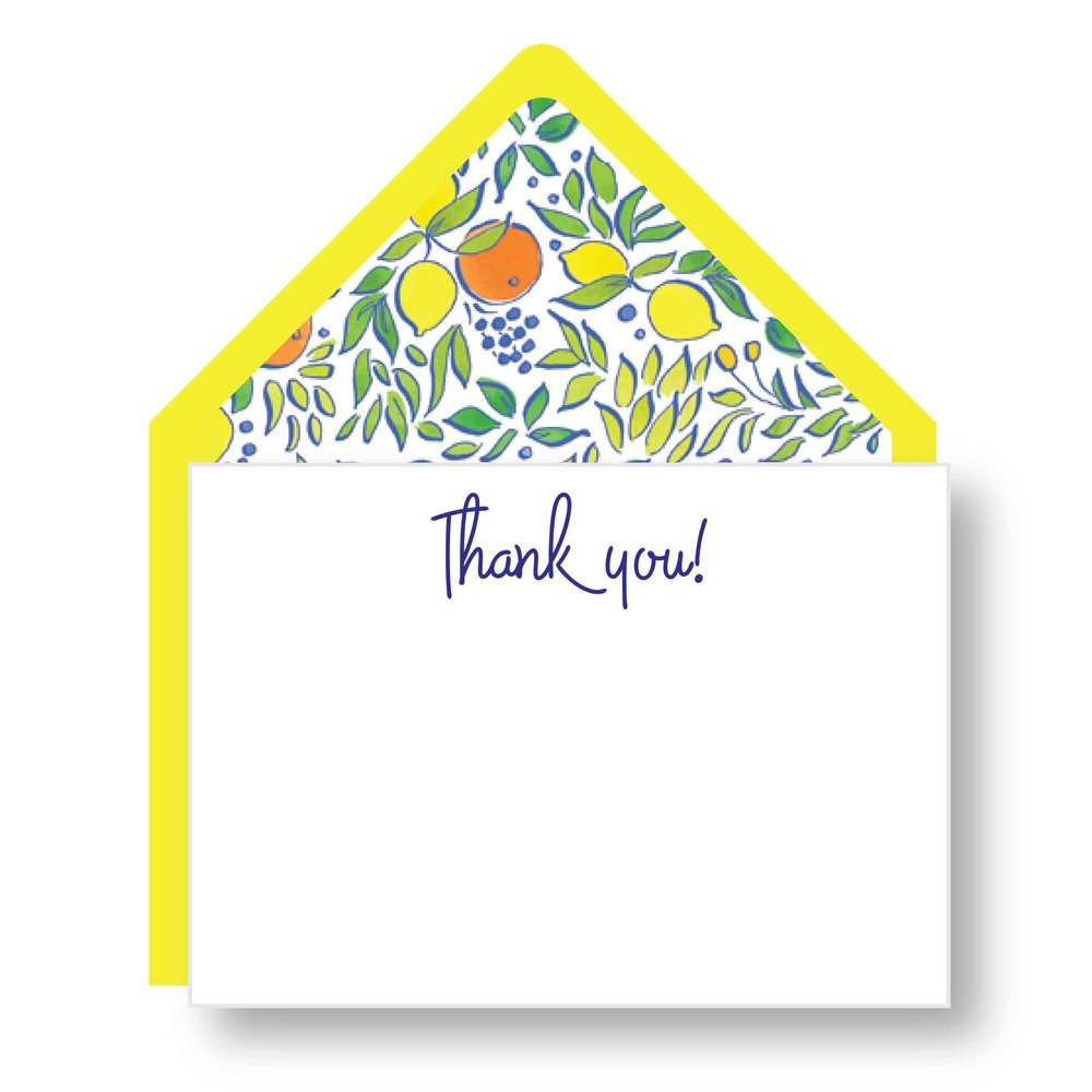 Letterpress Thank You Notes, Box of 6