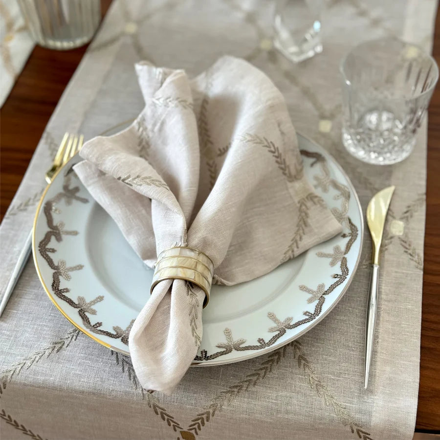 Regent Metallic 90" Runner, Tan