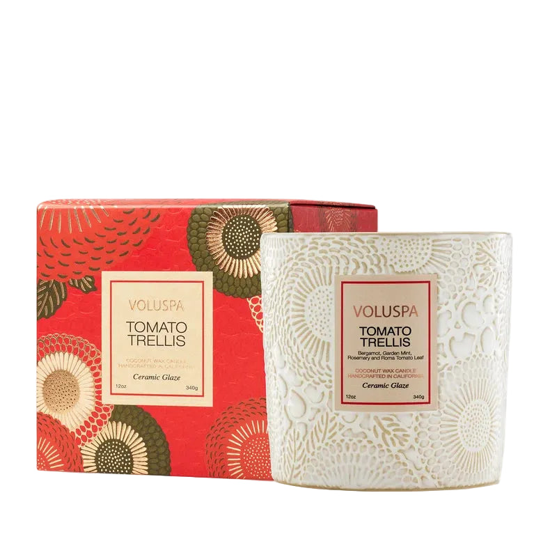 Voluspa Tomato Trellis Ceramic Luxe Classic Candle