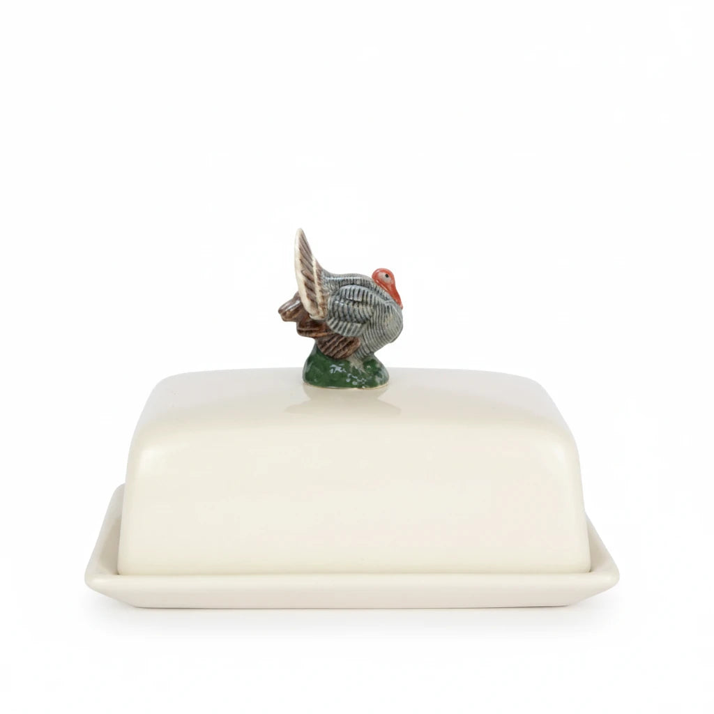 Quail Ceramics Turkey Butter Dish