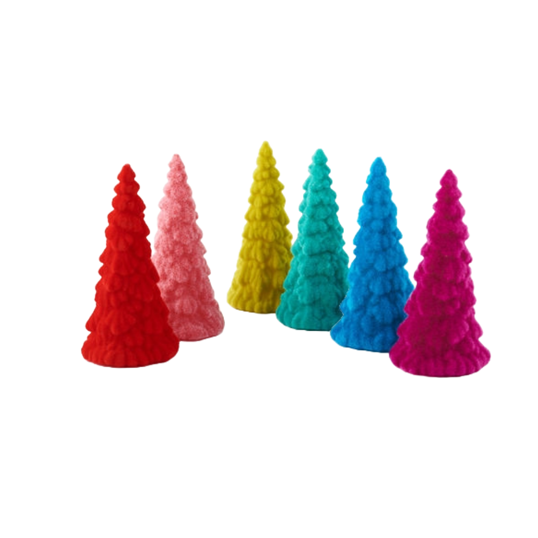 Flocked Tabletop Tree, Multiple Colors