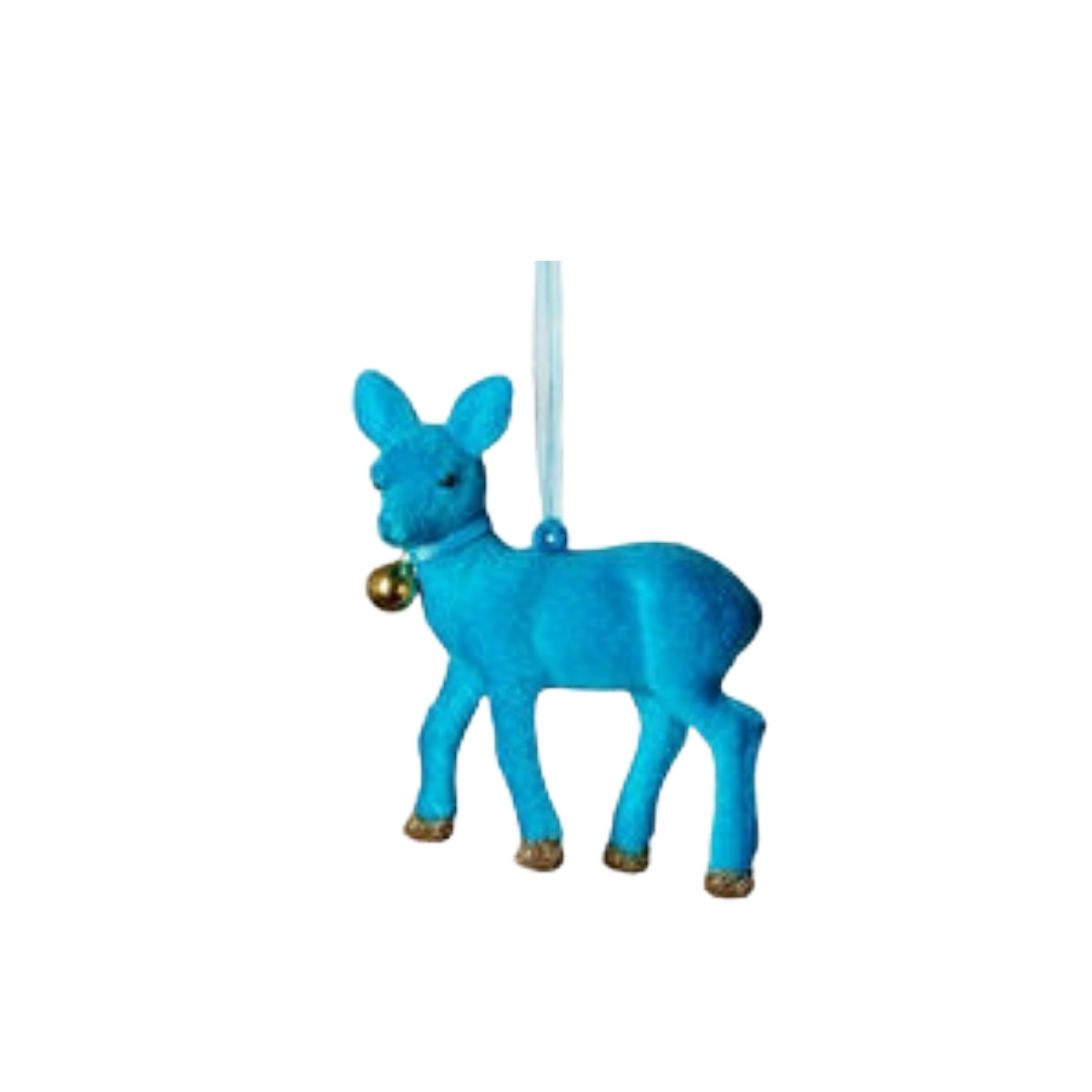 Flocked Deer Ornament