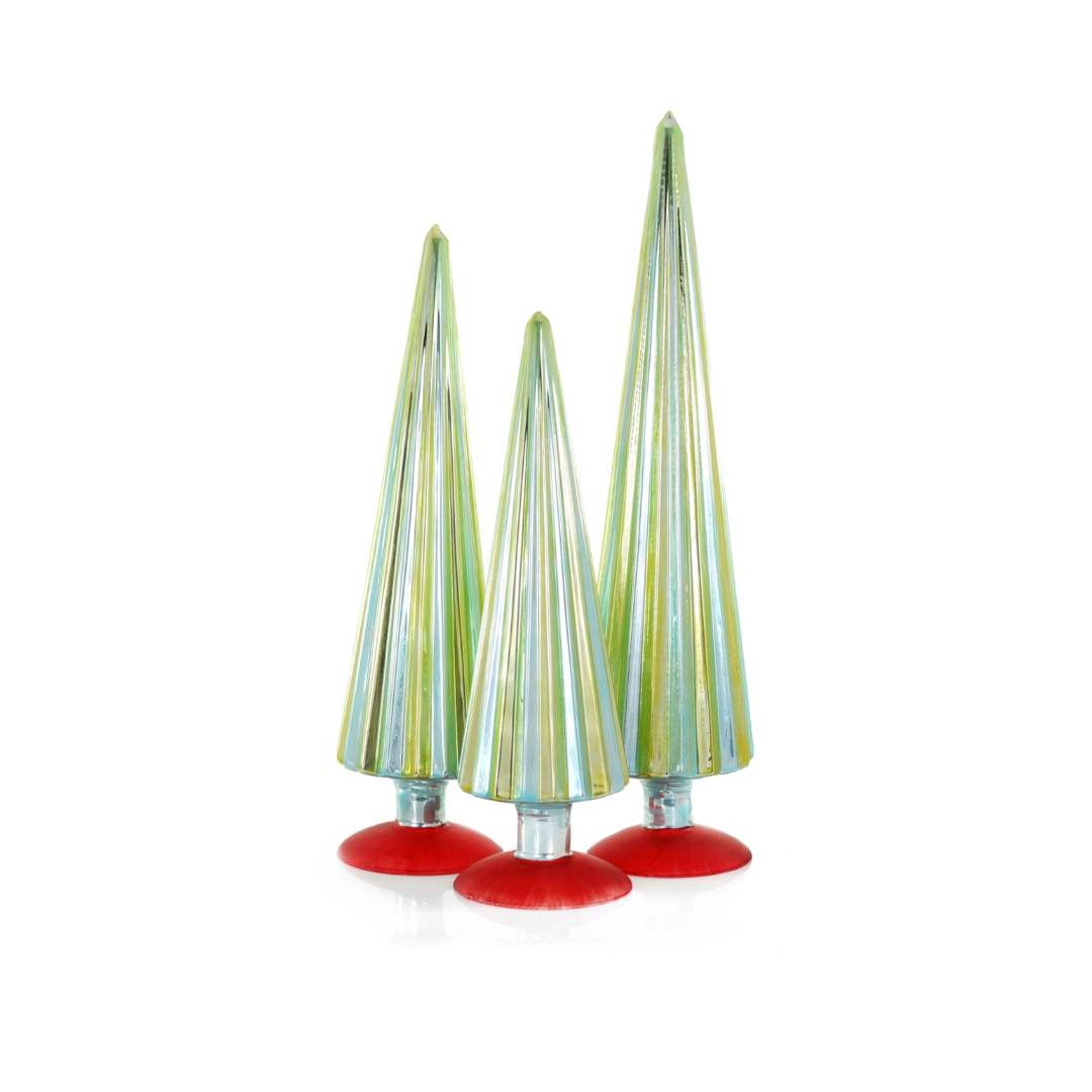 Pleated Glass Trees, Set of 3