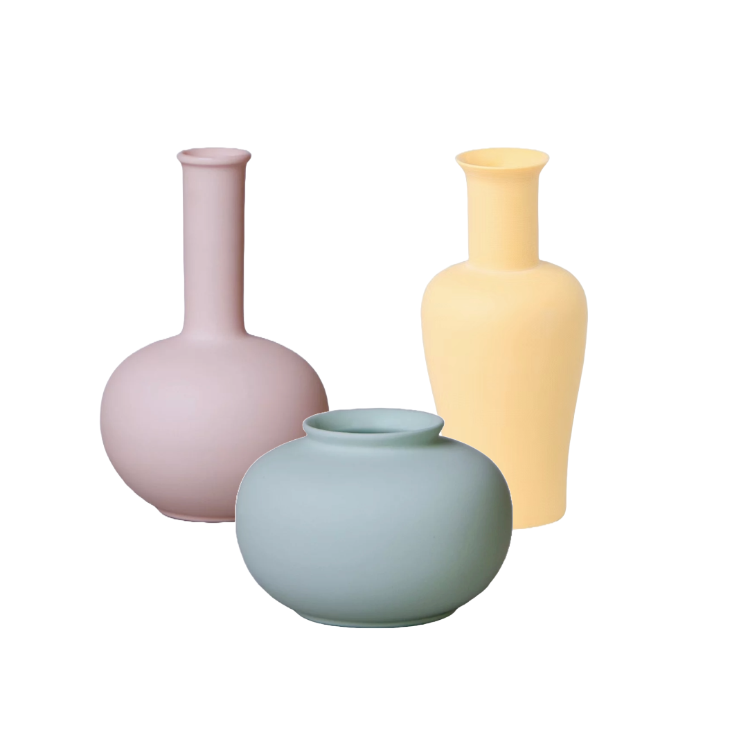 Tiny Porcelain Vase Trio