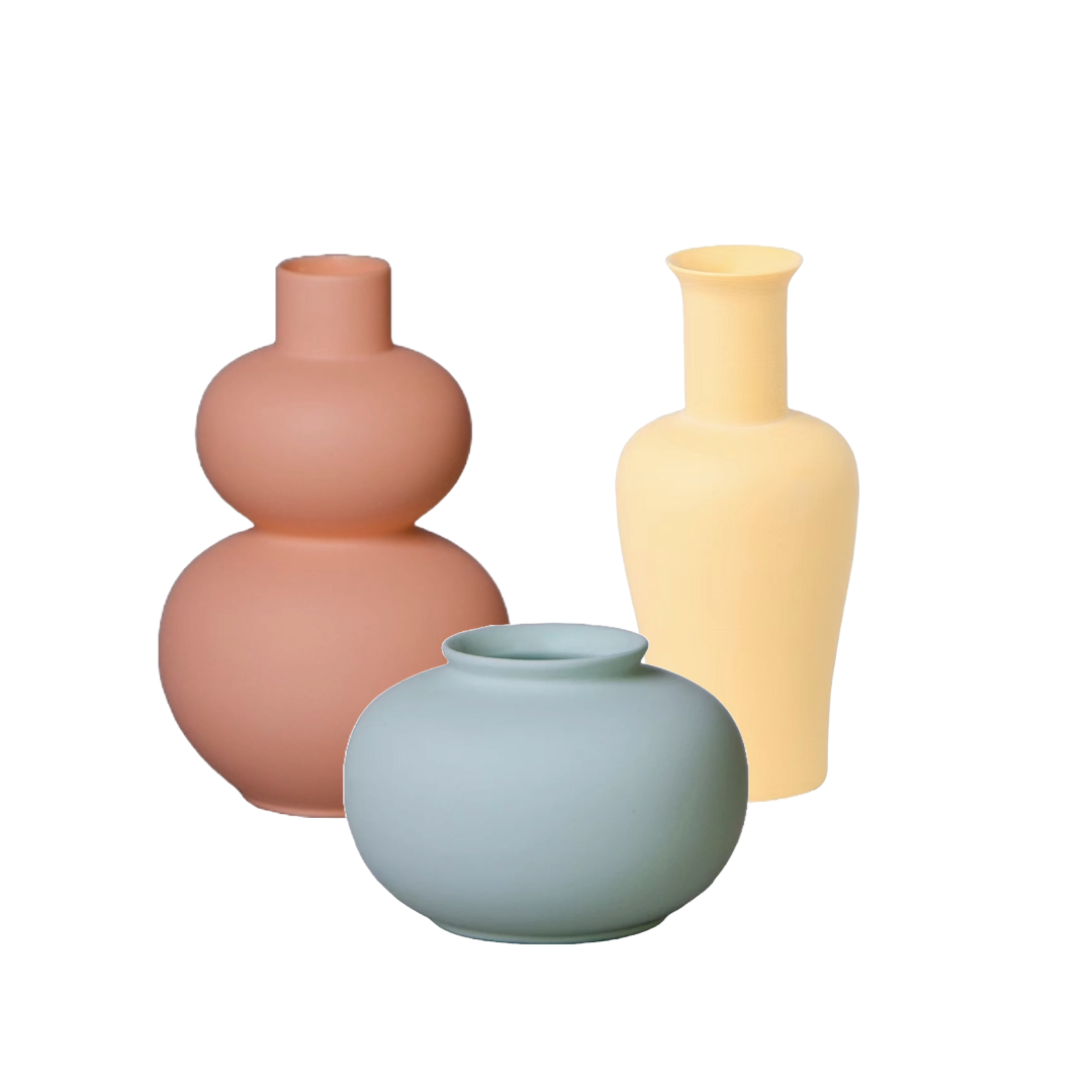 Tiny Porcelain Vase Trio