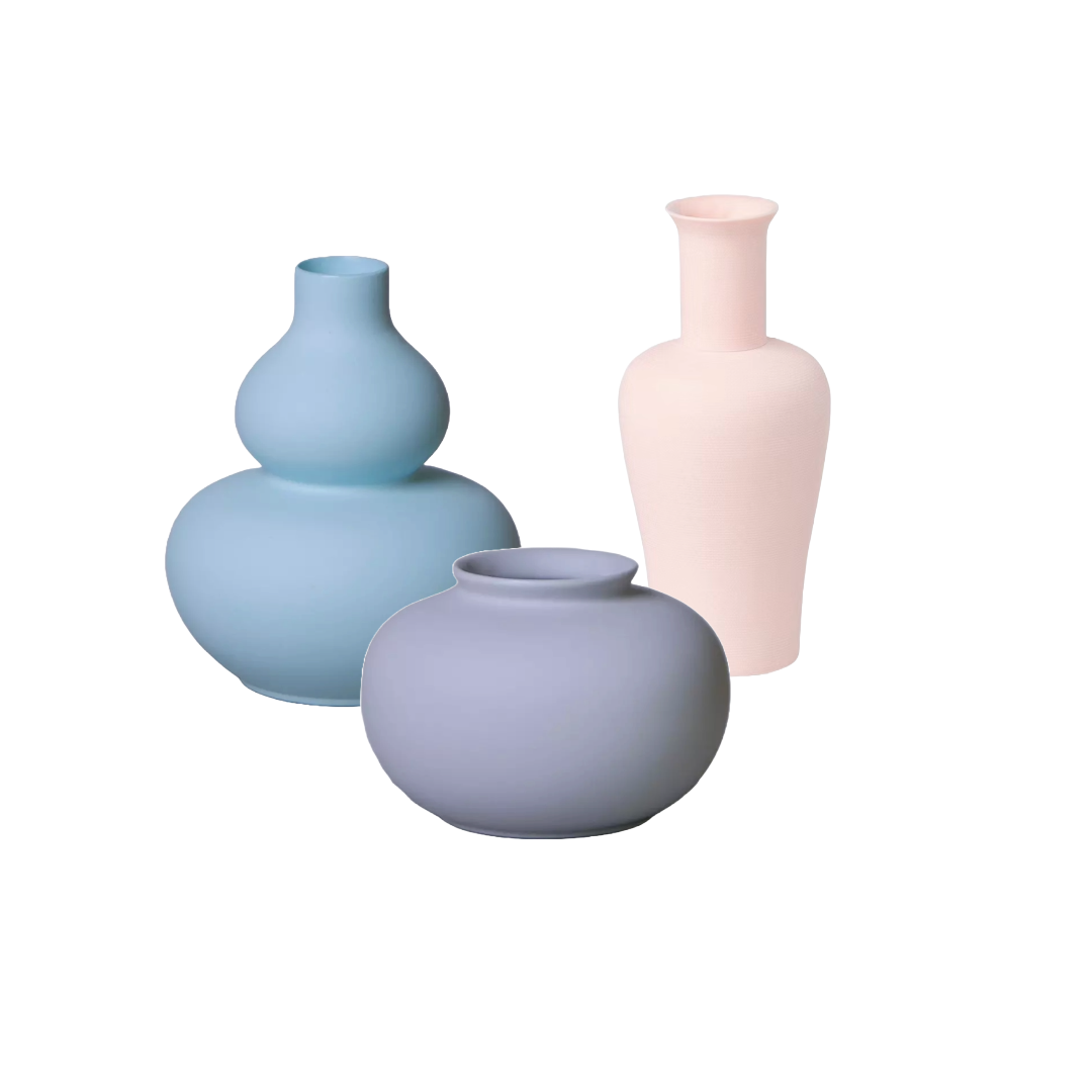 Tiny Porcelain Vase Trio