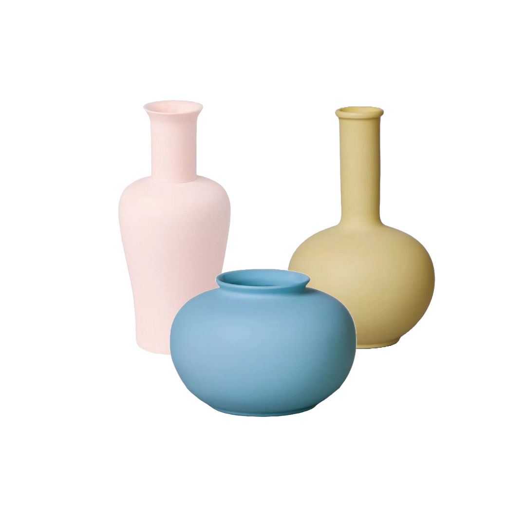 Tiny Porcelain Vase Trio