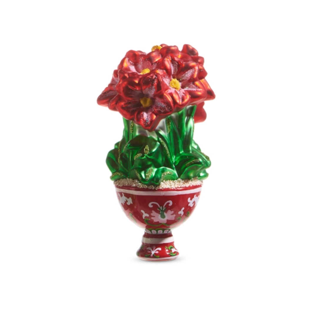 Poppy Red Amaryllis Ornament