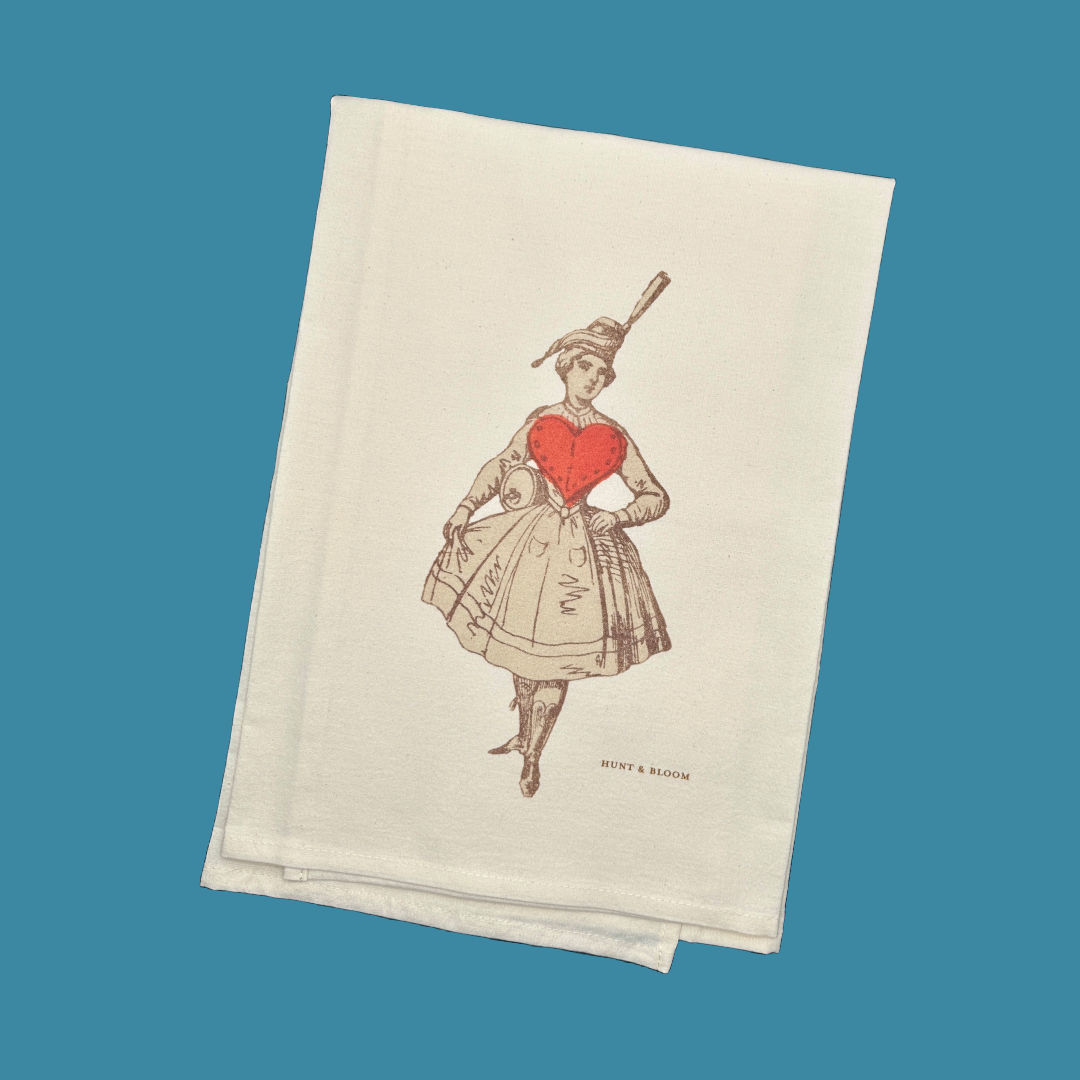 Vintage Girl Tea Towel