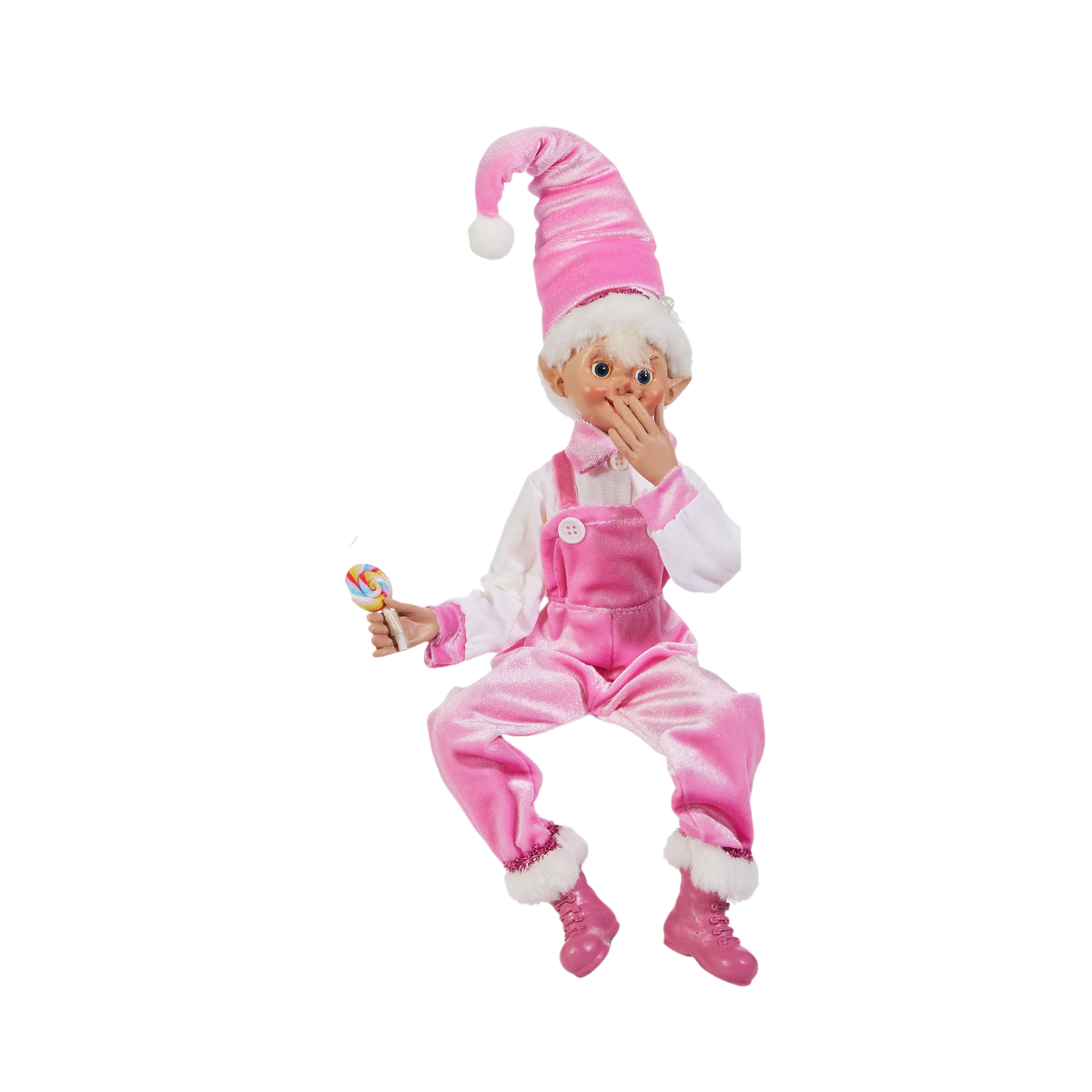 Twinkle Jolly Posable Elf, Pink
