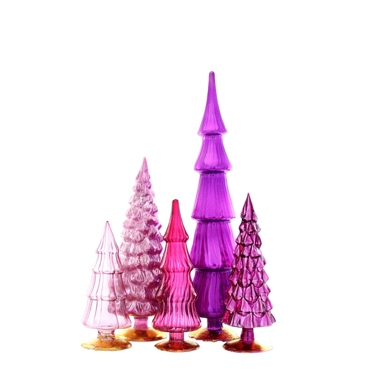 Grand Forest Glass Trees, Set of 15