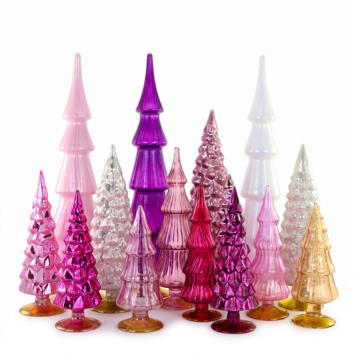 Grand Forest Glass Trees, Set of 15
