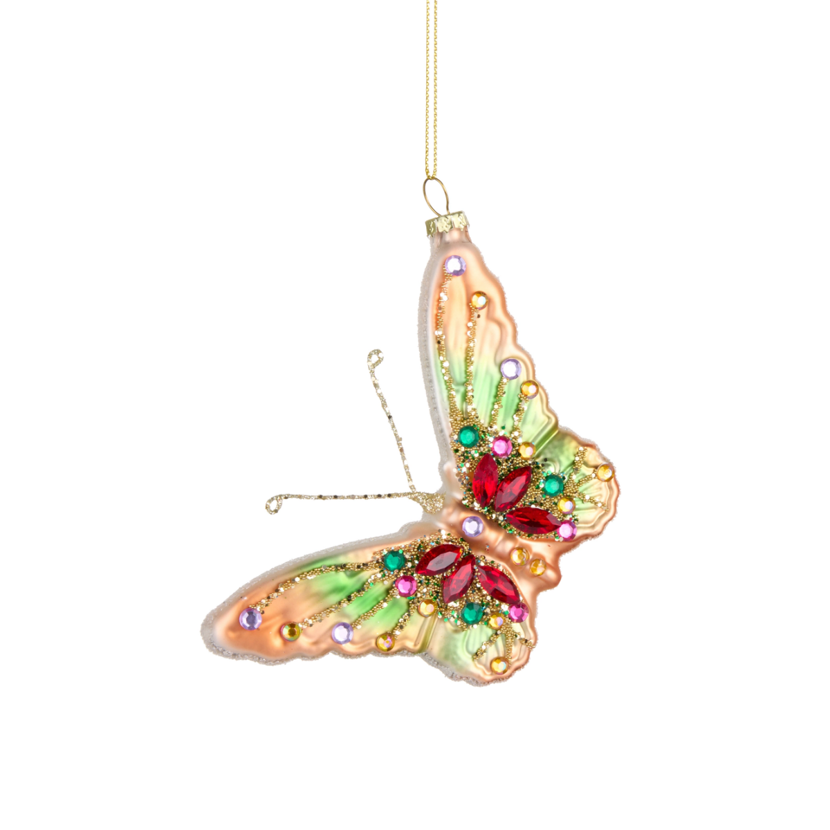 Cocoon Butterfly Ornament, Peach Multi