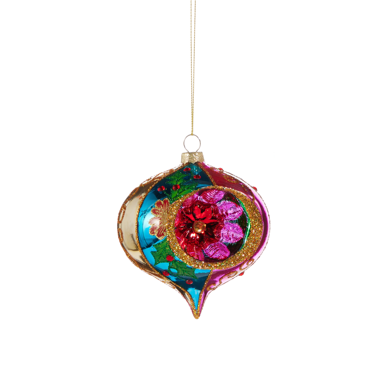 Festive Bejeweled Drop Ornament