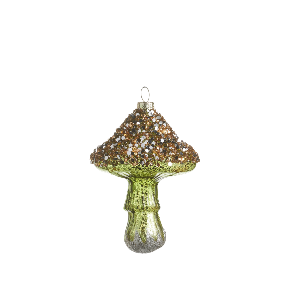 Frosted Fungi Ornament, Green