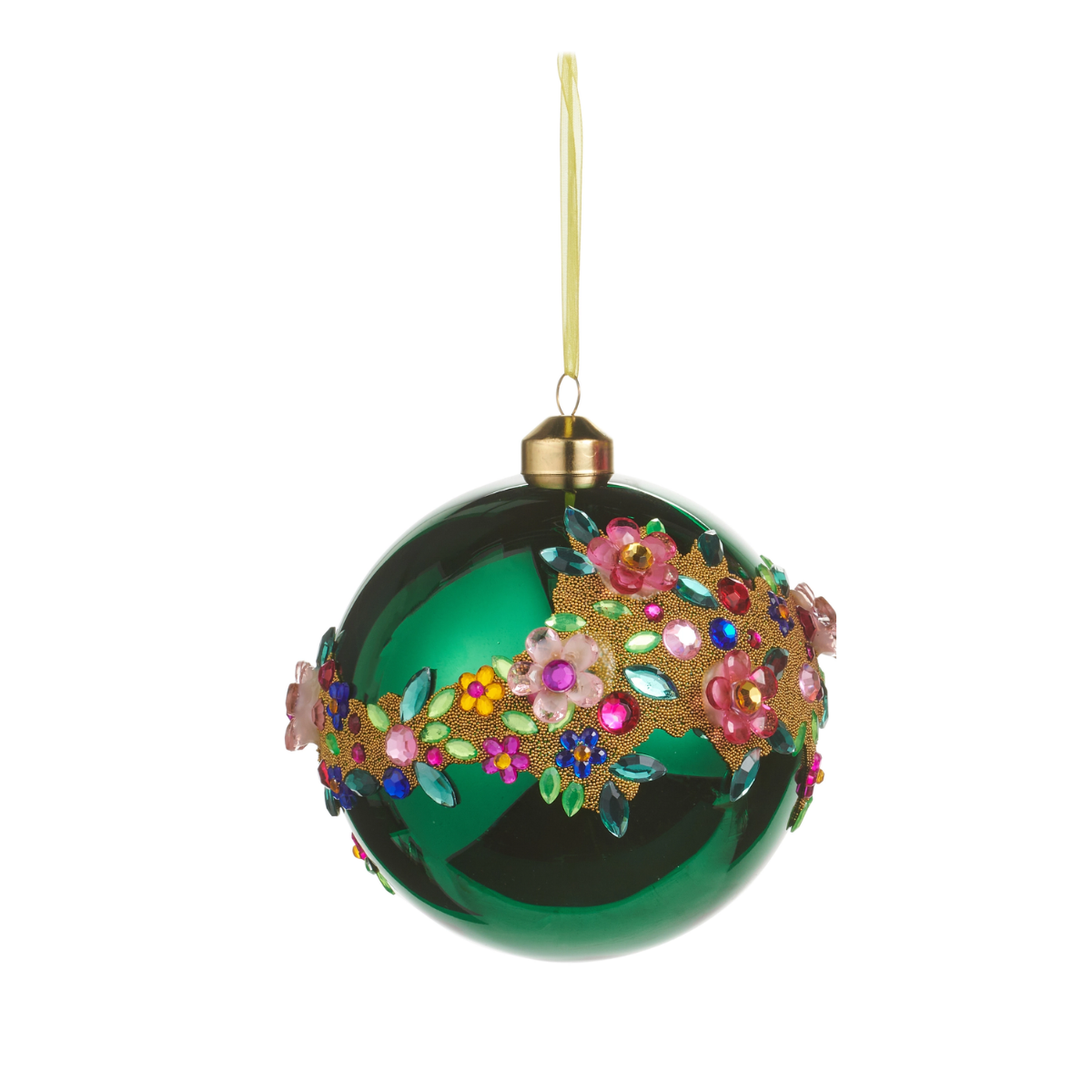 Floral Fantasy Ornament, Green
