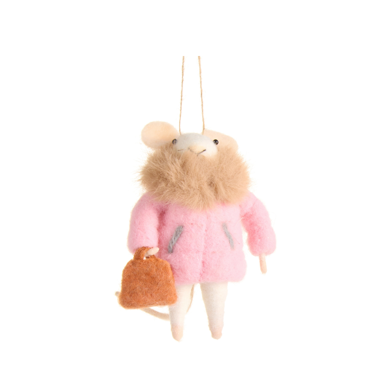 Well Cloaked Felt Ornament, Pink Coat
