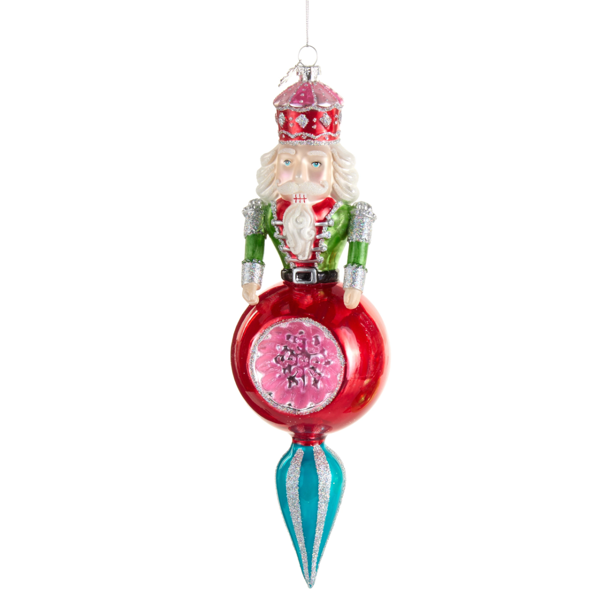Nutcracker Finial Ornament, Red