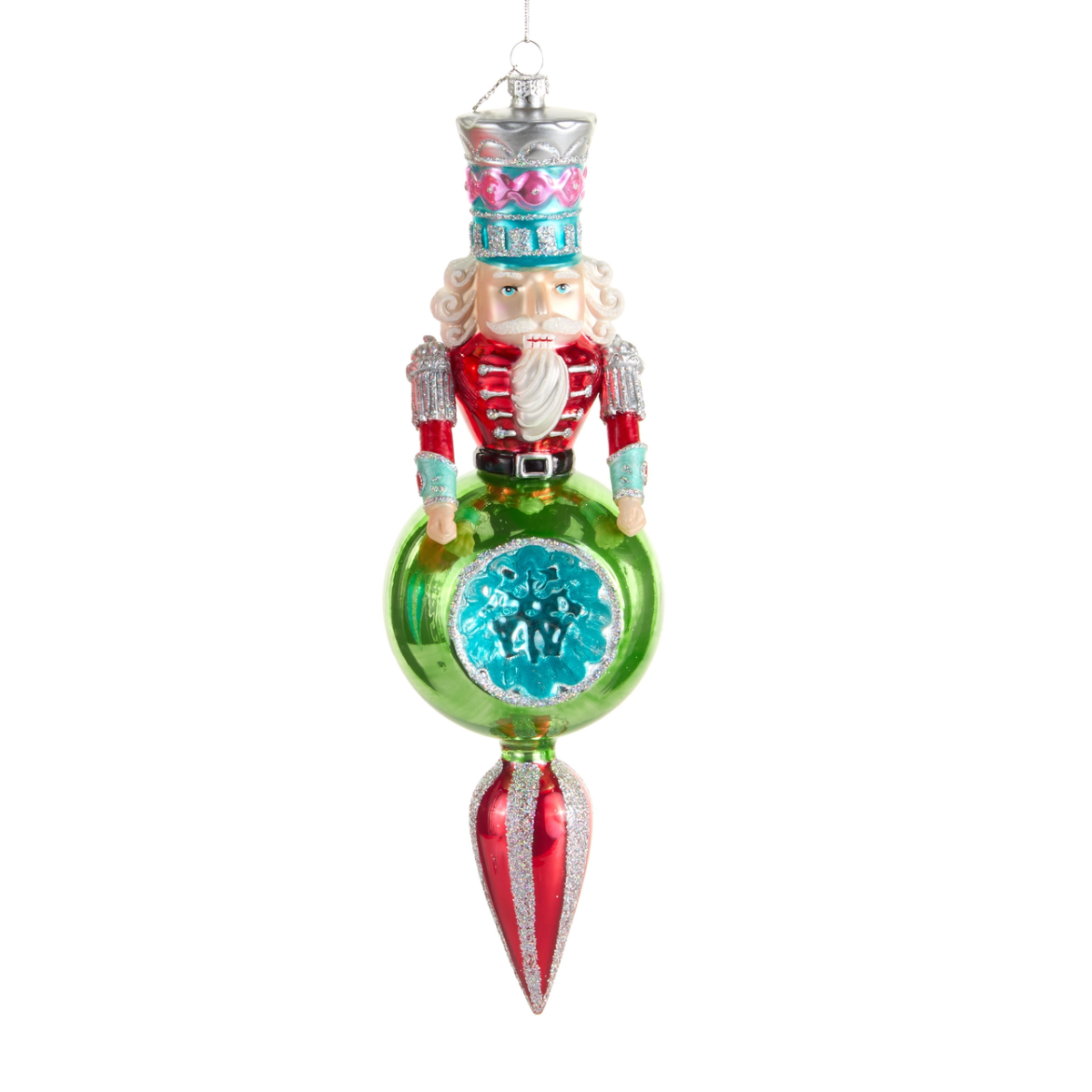 Nutcracker Finial Ornament, Green