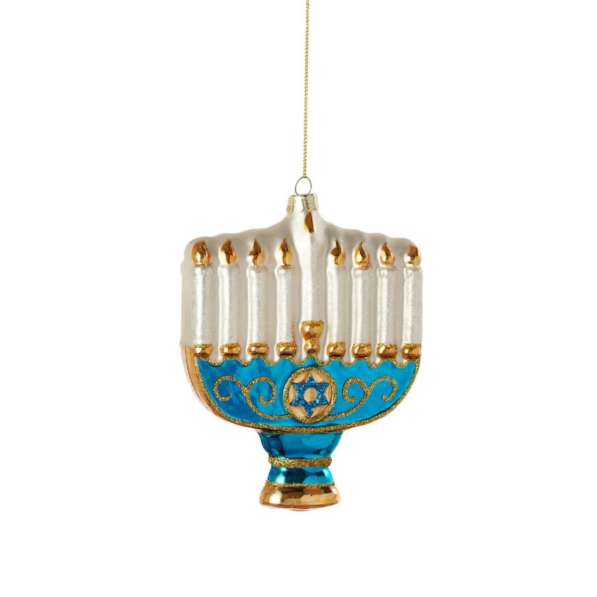 Menorah Ornament, Blue
