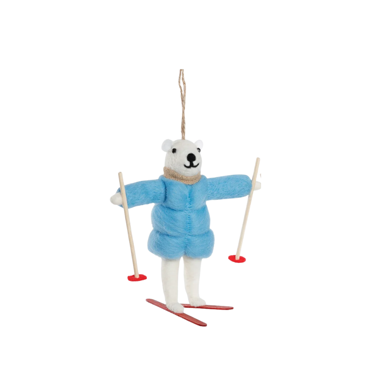 Ski Friends Felt Ornament, Blue